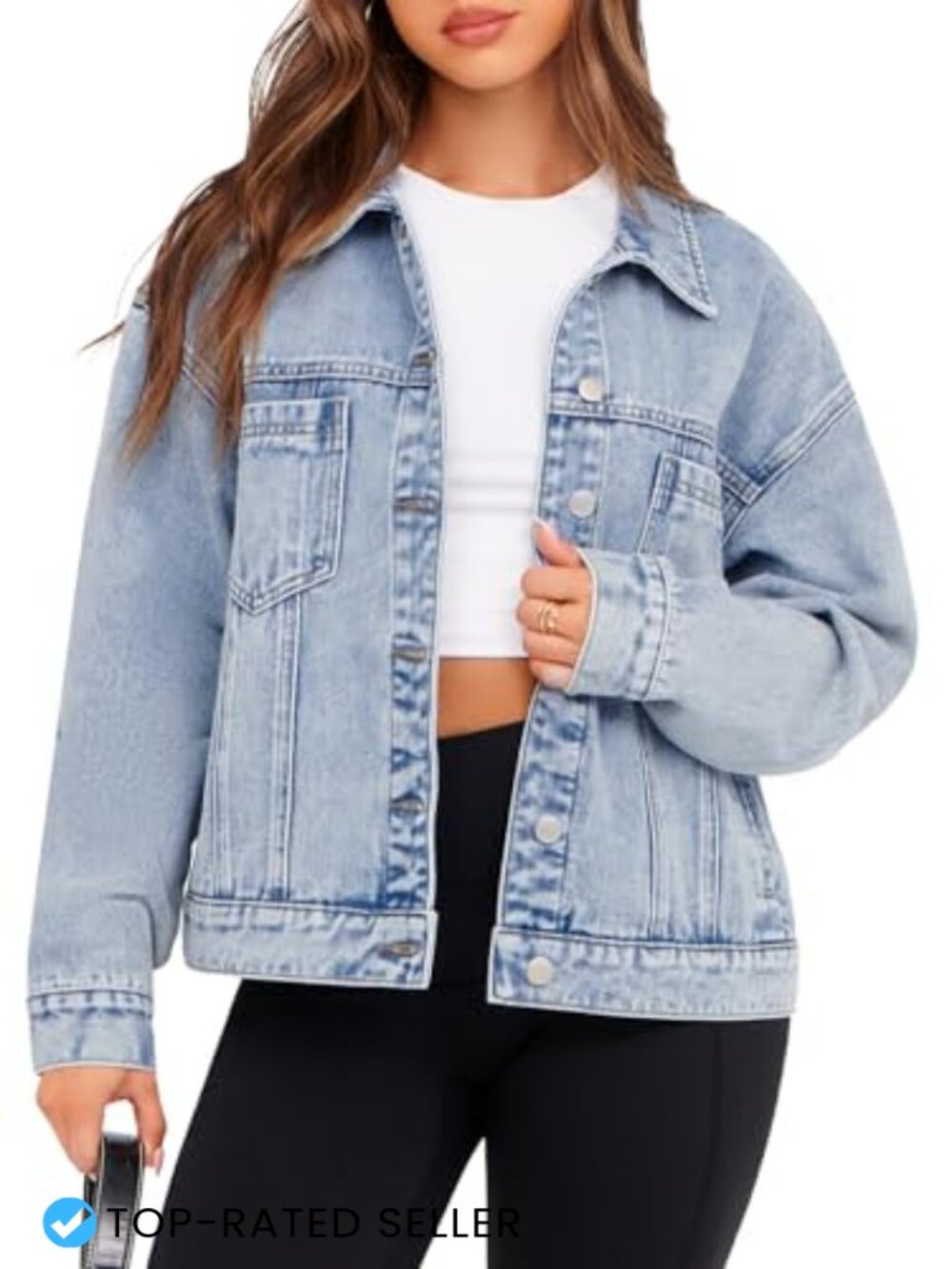 Oversized Denim Jacket Button Down Long Sleeve 90s Vintage Fall Coat Women